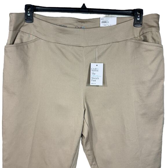 Croft & Barrow SZ 20W Straight Pants Stretch Pull-On Mid-Rise Flat Front Pockets - Picture 2 of 10